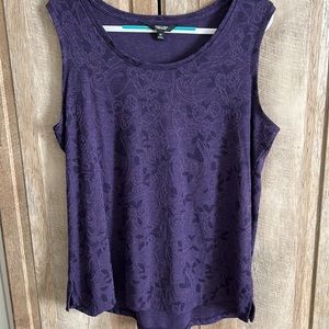 BOGO Simply Vera Wang XL purple burnout floral tank poly rayon spandex